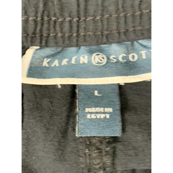 Karen Scott Women's Deep Black Mid-Rise Gemma Cotton Drawstring Shorts SZ L - Picture 8 of 10